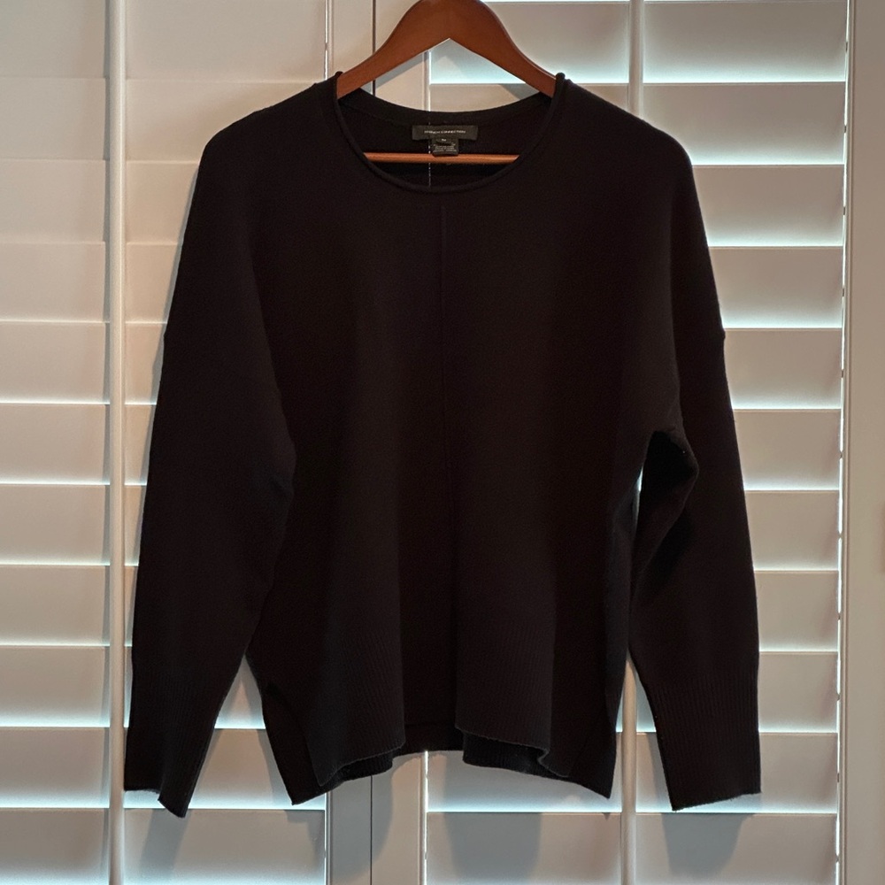 French Connection crew neck sweater, black, size M